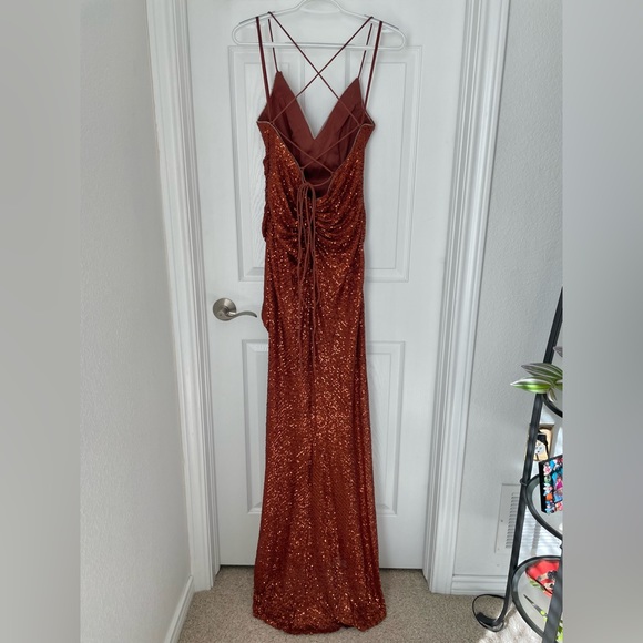 Cinderella Divine Sienna sequin prom dress. Size M. Used: worn once - Picture 2 of 4